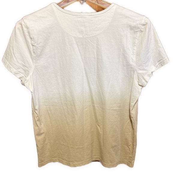 Women’s Vintage Lauren Ralph Lauren XL White, Taupe & Gold Floral Tee - Picture 2 of 9